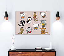 Ilustrovaný obraz Zvieratká